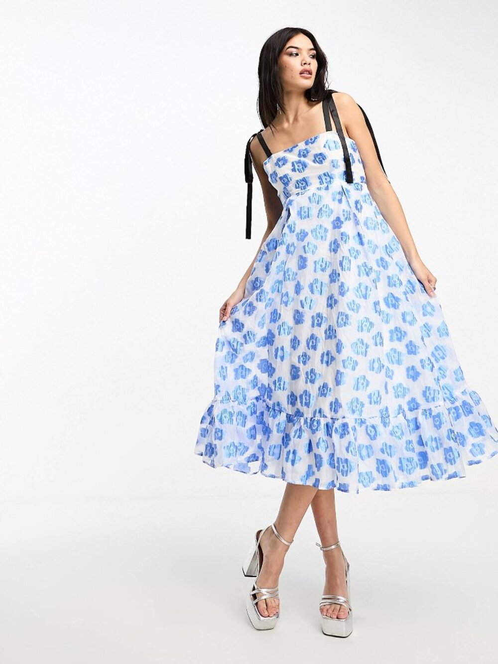 Sister Jane Tie Strap Organza Babydoll Dress